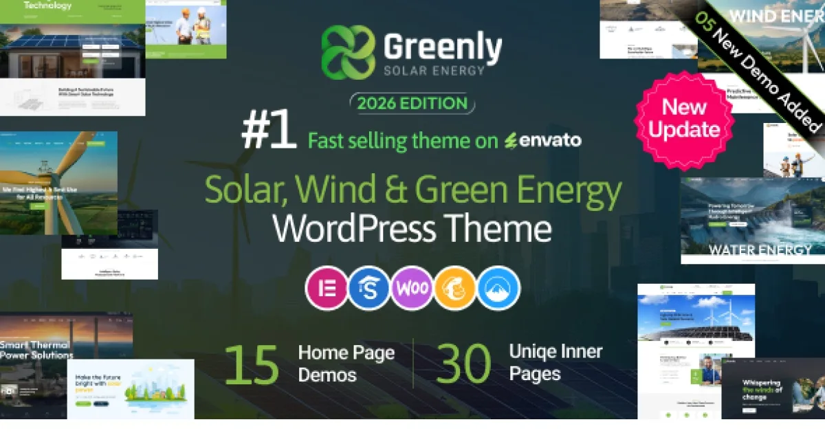 Greenly – Ecology & Solar Energy WordPress ThemeÂ