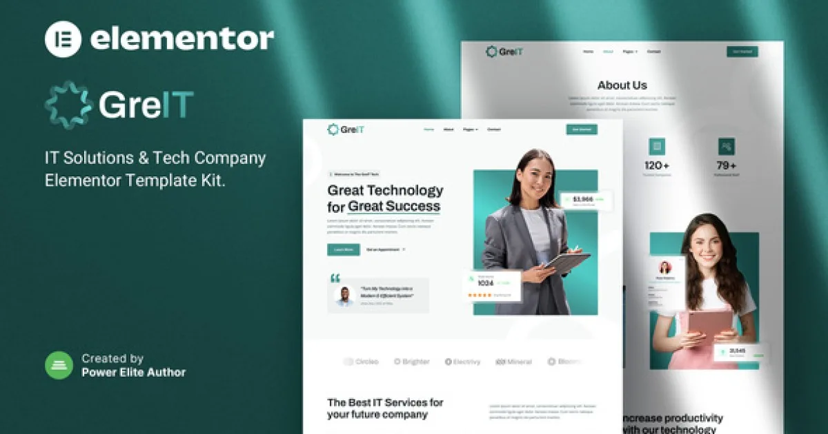 GreIT – IT Solutions & Tech Company Elementor Template Kit