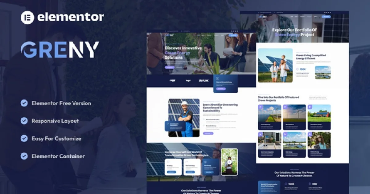 Greny – Solar & Renewable Energy Elementor Template Kit