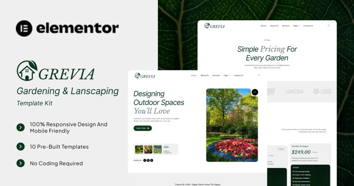 Grevia – Gardening & Landscaping Elementor Template Kit