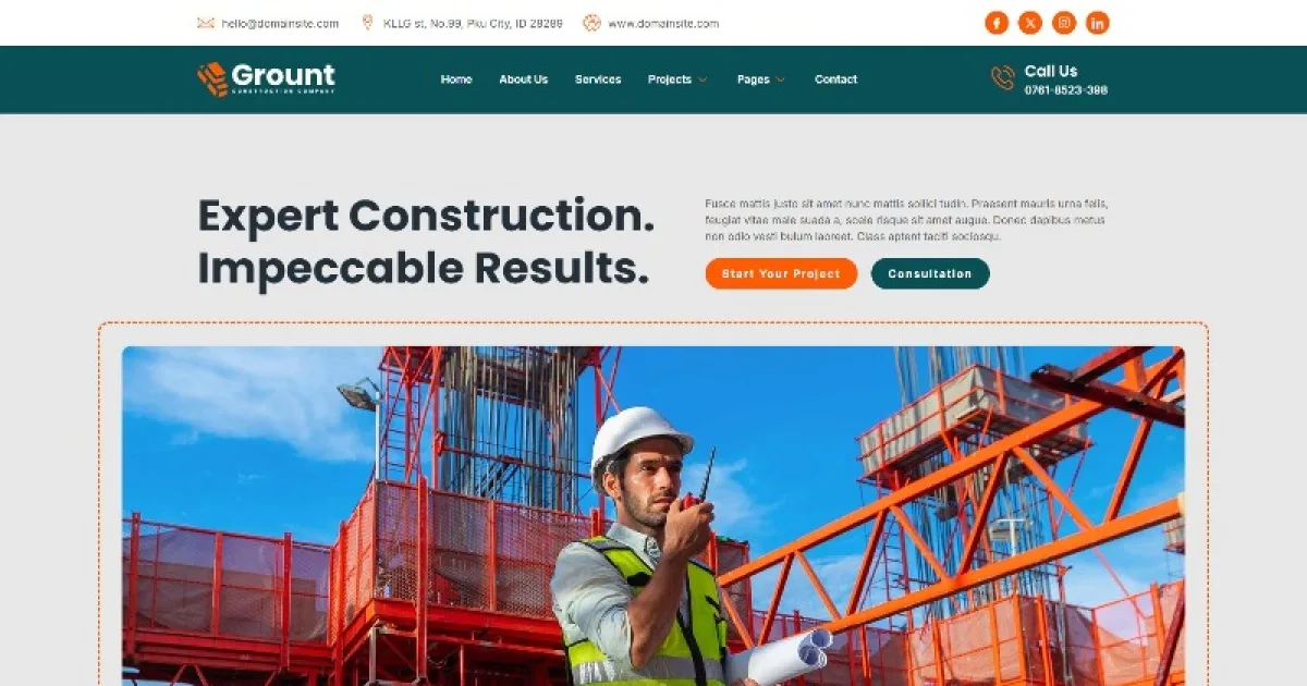 Grount – Construction Elementor Template Kit