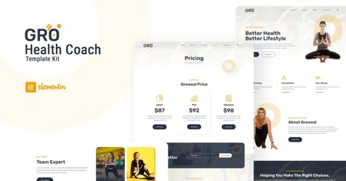 Groweal – Health Coaching Elementor Template Kit