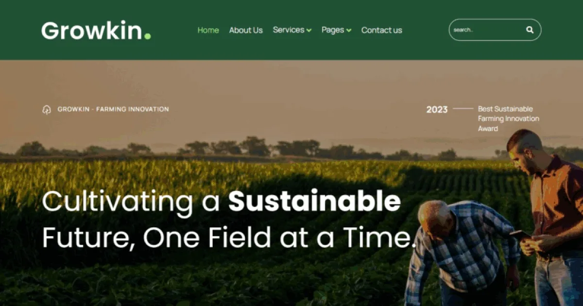 Growkin – Farming Business Website Elementor Template Kits