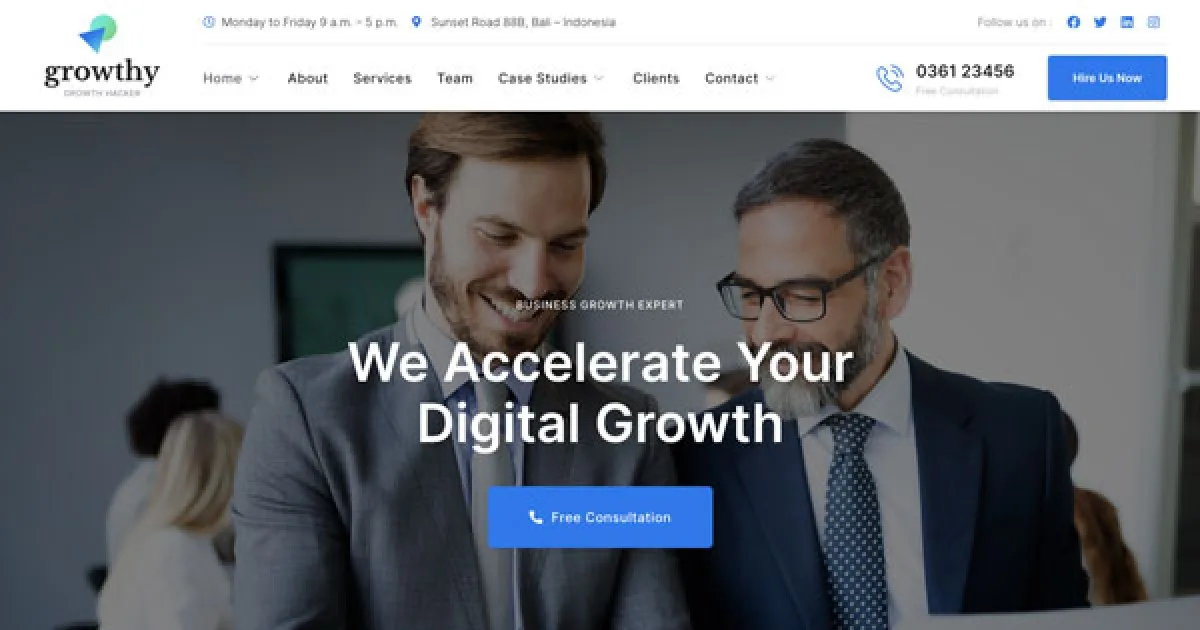 Growthy – Growth Hacking & Marketing Agency Elementor Template Kit