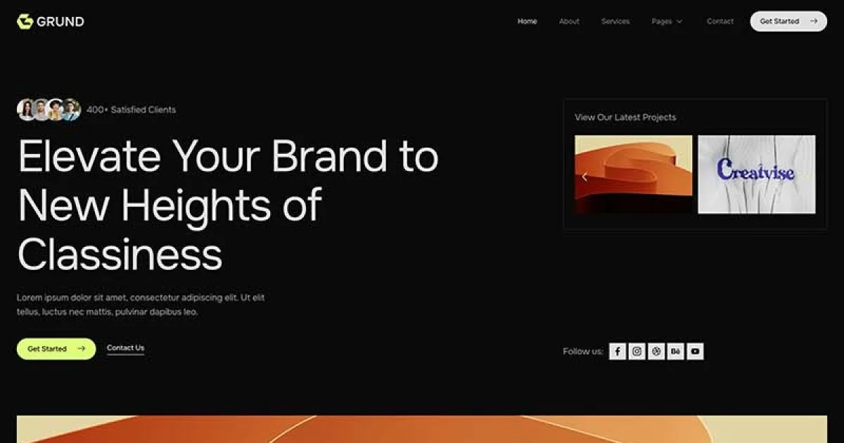 Grund – Creative Digital Agency Elementor Template Kit