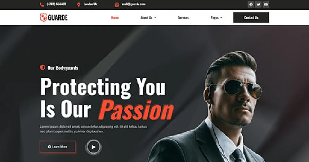 Guarde – Bodyguards & Security Agency Elementor Template Kit
