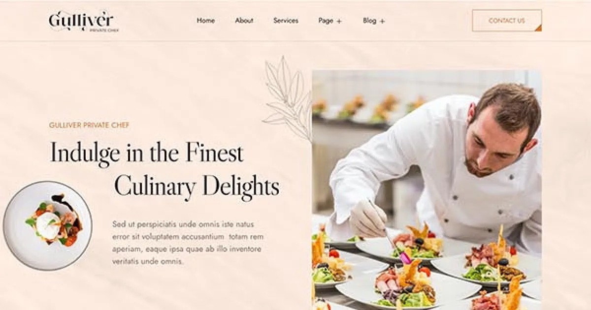 Gulliver – Private Chef & Personal Dining Services Elementor Template Kit