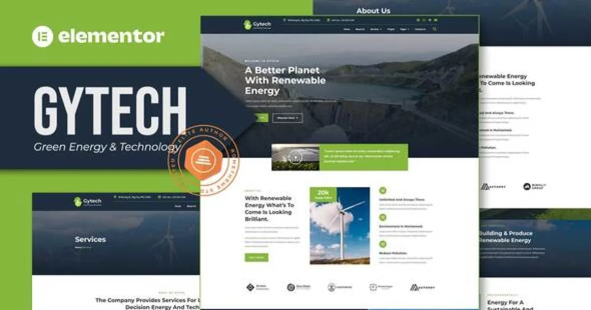 Gytech – Green Energy & Technology Elementor Pro Template Kit