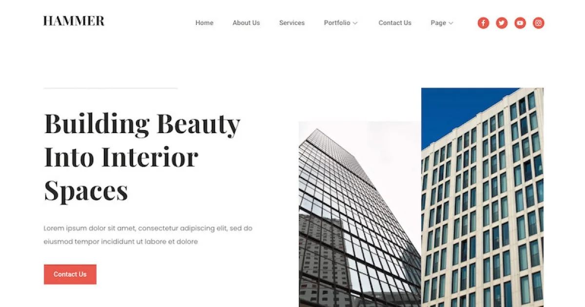 Hammer – Minimal Architecture Elementor Template Kit