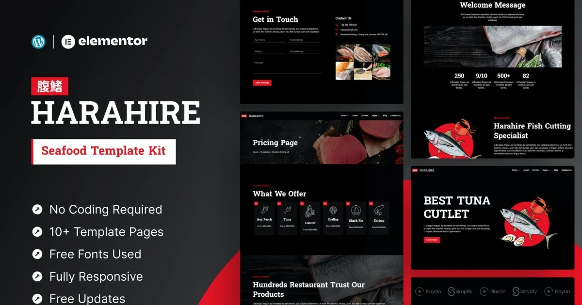 Harahire – Seafood Elementor Pro Template Kit