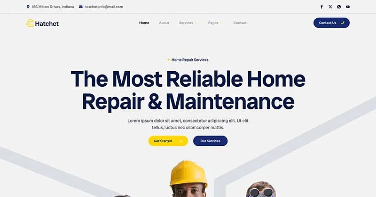 Hatchet – Home Repair & Maintenance Elementor Template Kit