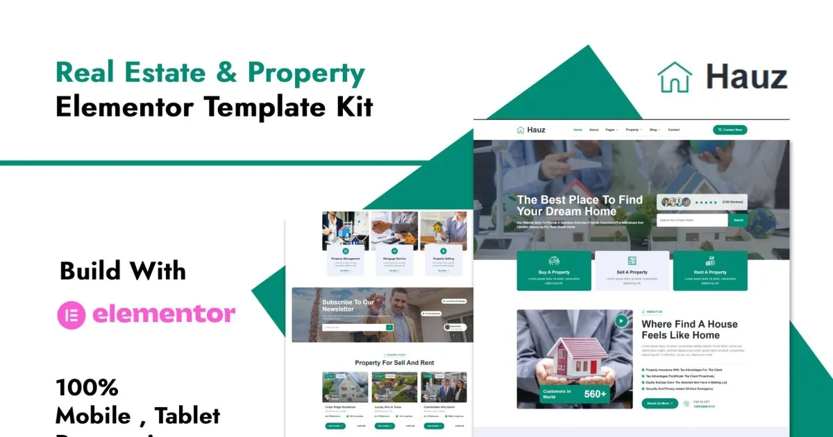 Hauz – Real Estate & Property Elementor Pro Template Kit