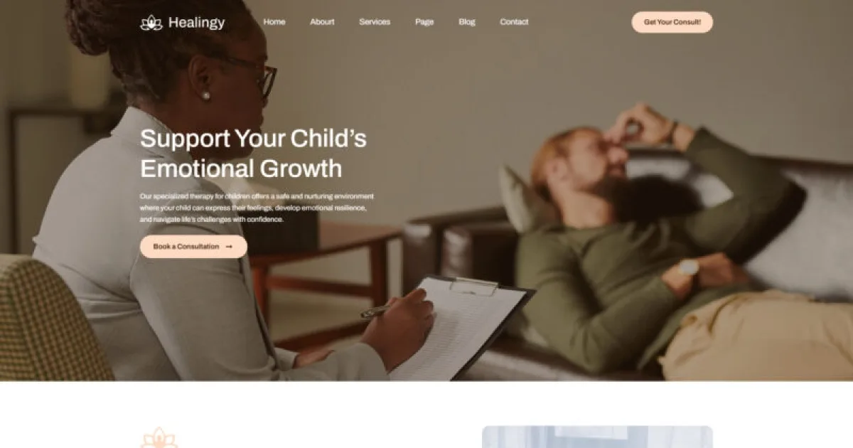 Healingy – Therapy & Counseling Psychologist Template Kit