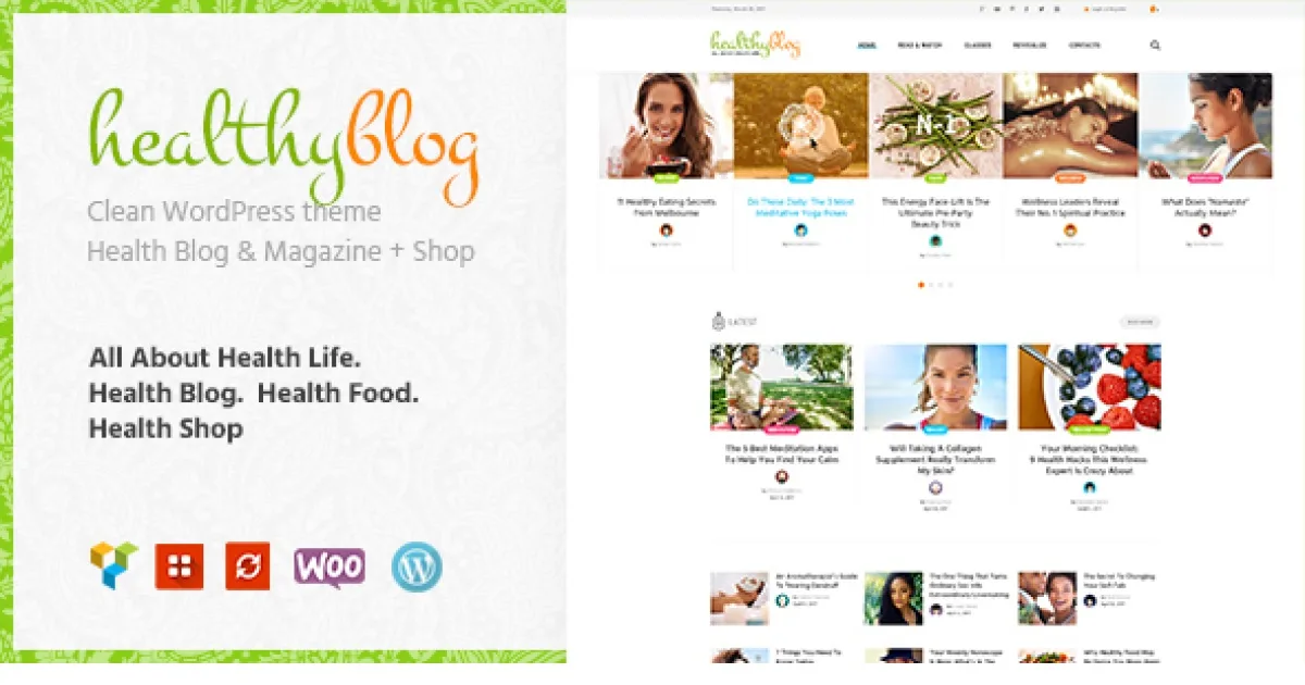 Healthy Living Theme – Blog with Online Store Theme