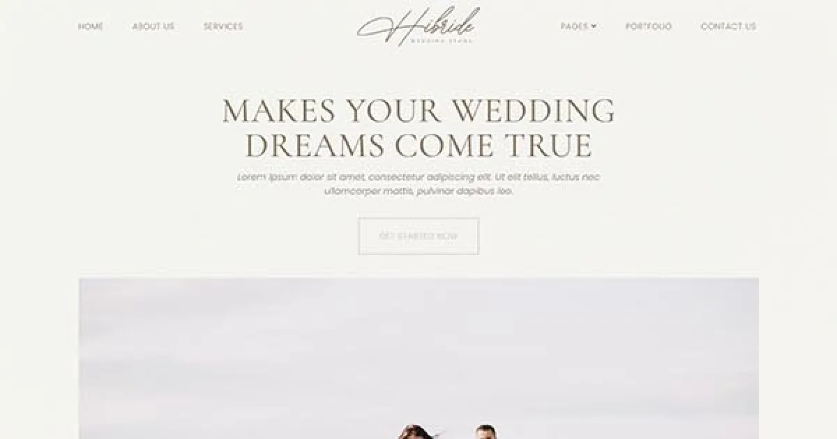 Hibride – Bridal Photography & Wedding Planner Elementor Template Kit