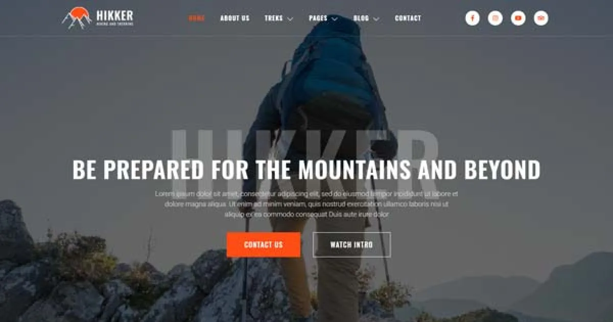 Hikker – Hiking & Mountain Trekking Elementor Template Kit