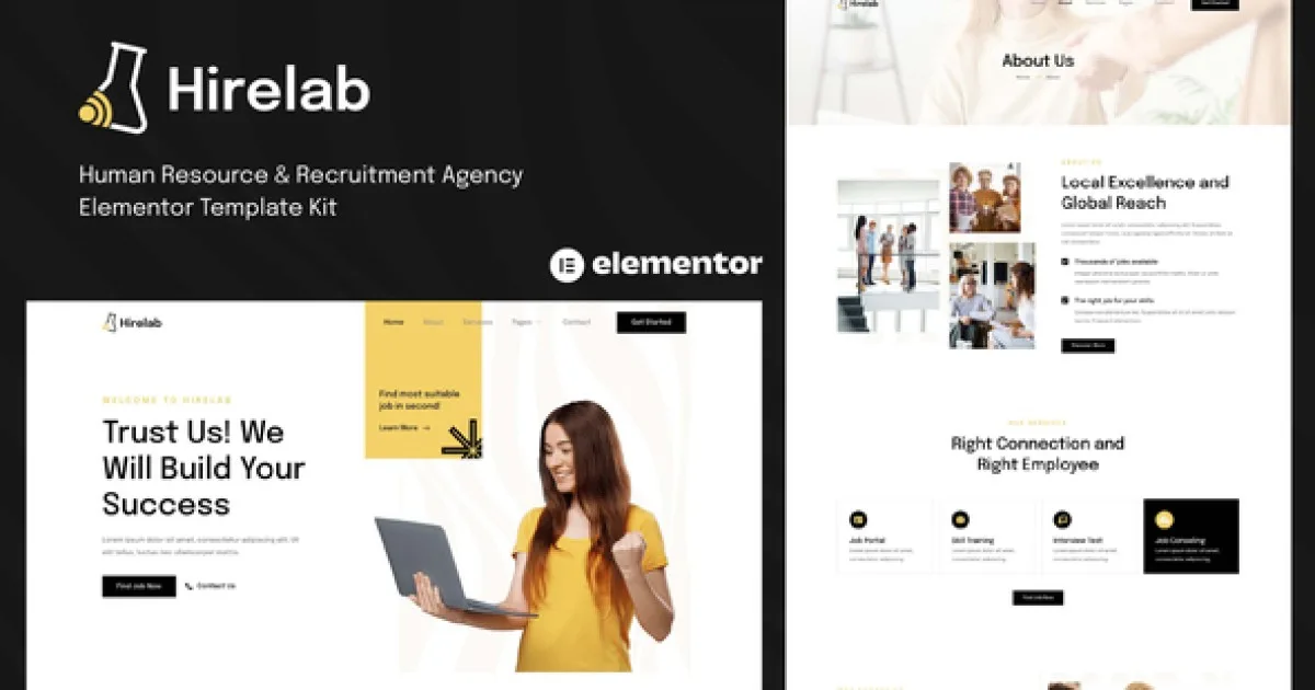Hirelab – Human Resource & Recruitment Agency Elementor Template Kit