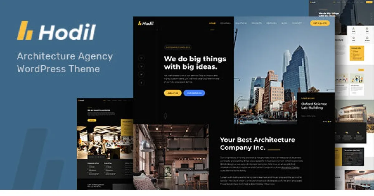 Hodil Theme – Architecture Agency WordPress Theme - Official Release Preview