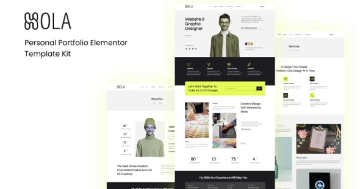 Hola – Personal Portfolio Elementor Template Kit