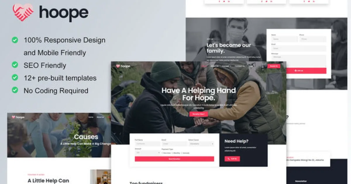Hoope – Charity & Donation Elementor Template Kit - Official Release Preview