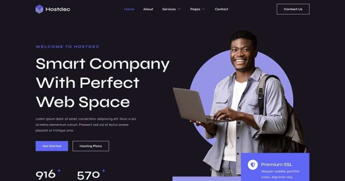 Hostdec – Website Hosting Services Elementor Template Kit