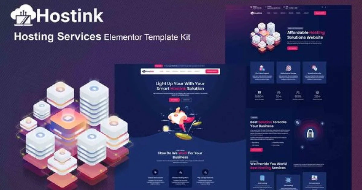Hostink – Hosting Services Elementor Template Kit