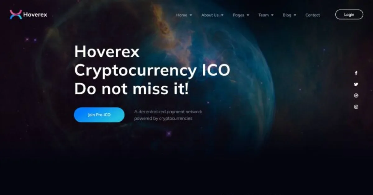 Hoverex – Cryptocurrency & ICO Elementor Template Kit