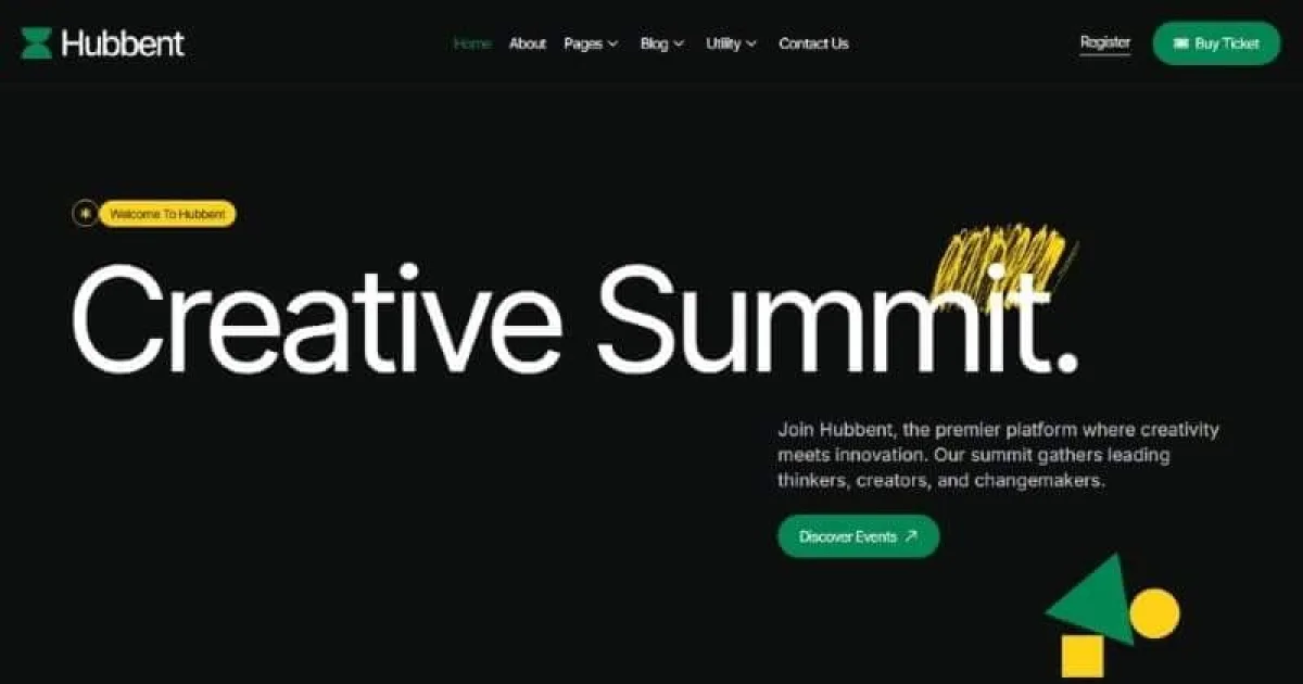Hubbent – Creative Summit & Event Conference Elementor Template Kit