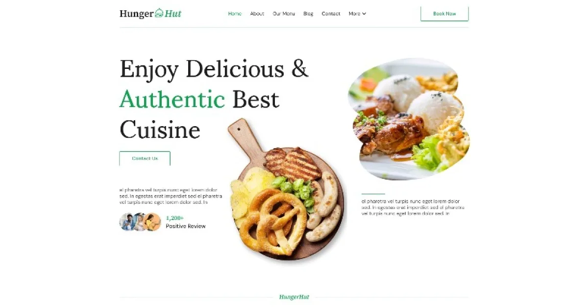 HungerHut – Restaurant & Cafe Elementor Template Kit