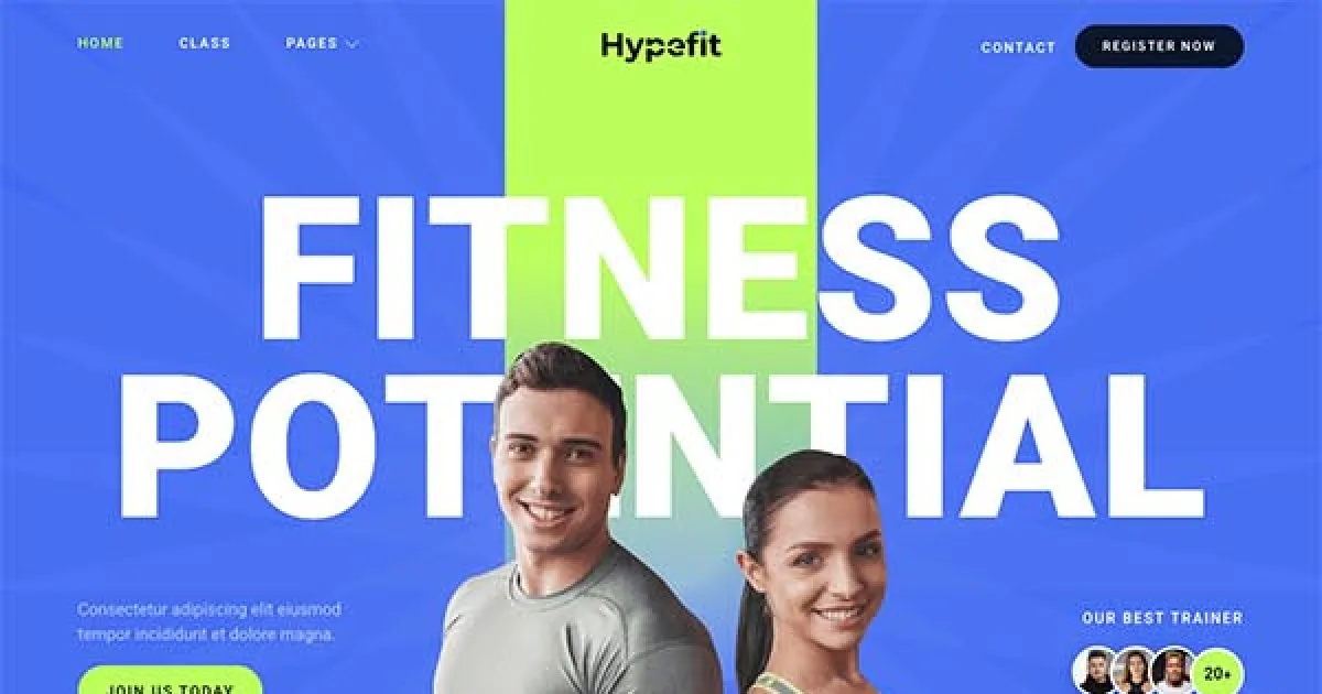 Hypefit – Personal Trainer & Fitness Elementor Template Kit
