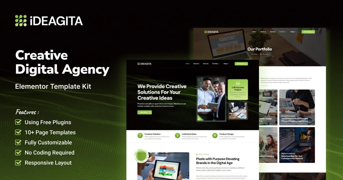 Ideagita – Creative Digital Agency Elementor Template Kit