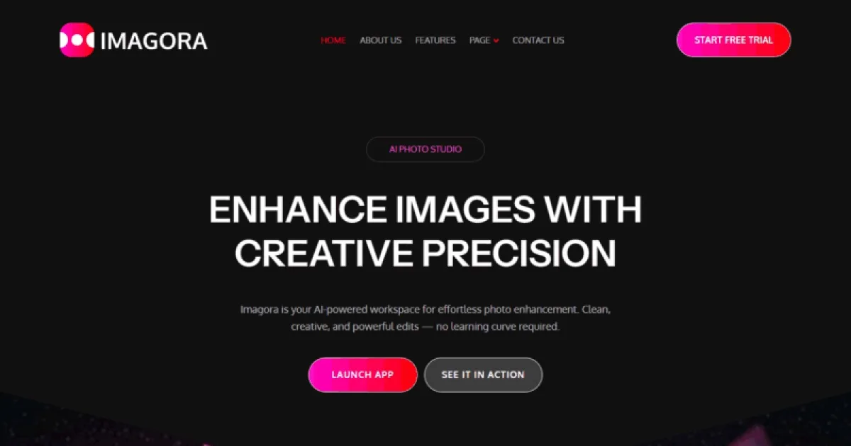 Imagora – Creative Saas AI Photo App Elementor Template Kit