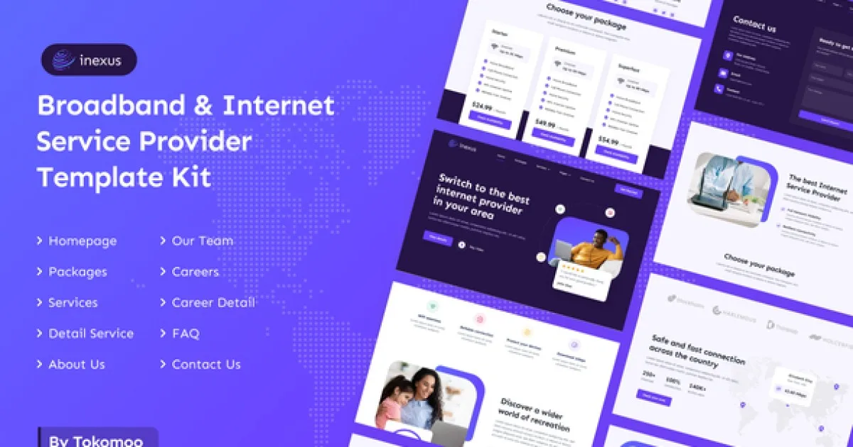 Inexus – Broadband & Internet Service Provider Elementor Pro Template Kit