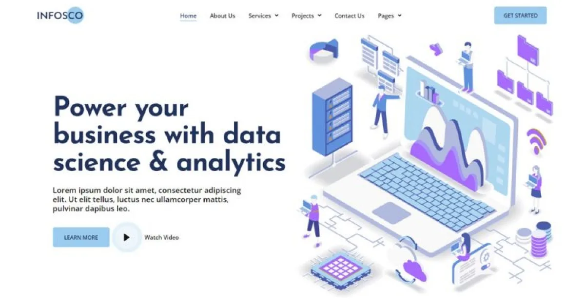 Infosco – Data Science & Analytic Service Elementor Template Kit