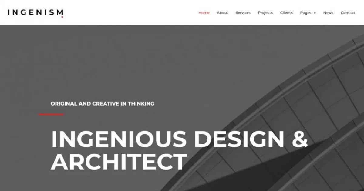 INGENISM – Architectural Design Agency Elementor Template Kit