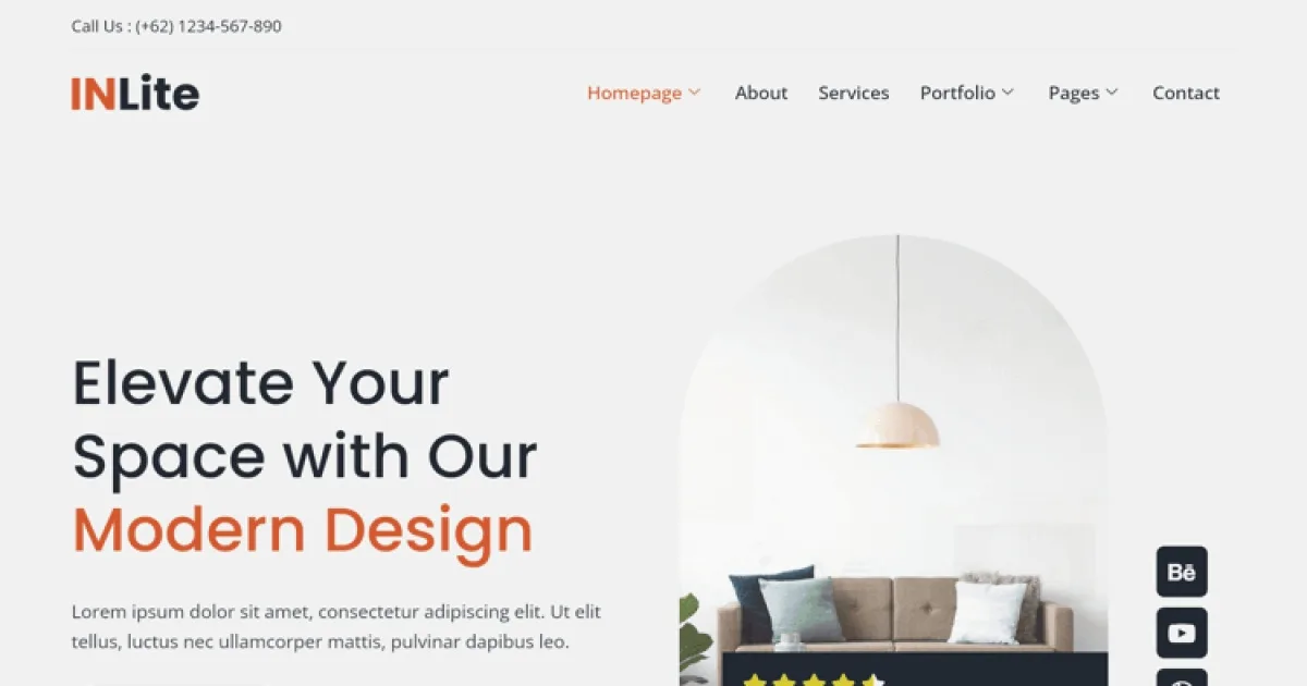 Inlite – Interior Design & Decor Elementor Template Kit