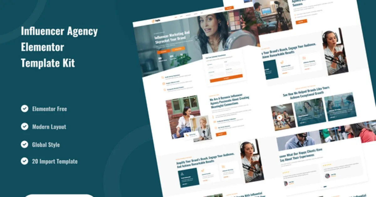 Inplu – Influencer Agency & Marketing Elementor Template Kit