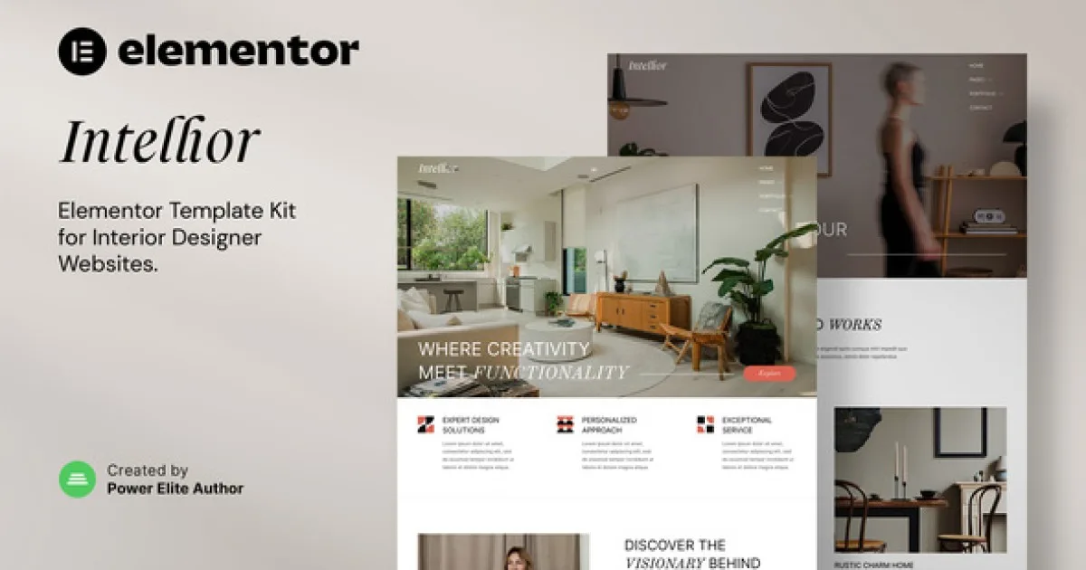 Intellior – Interior Designer & Architect Elementor Template Kit - Official Release Preview