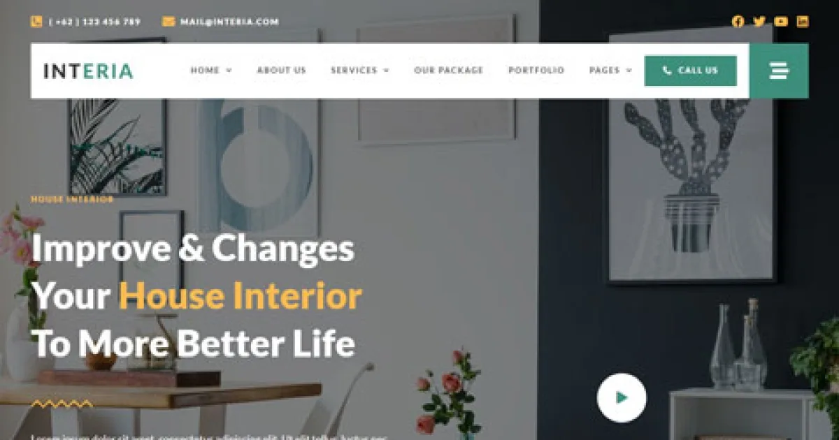 Interia – Interior Design Service Elementor Template Kit