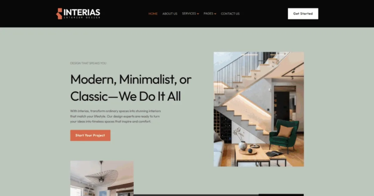 Interias – Interior Design Service Elementor Template Kit