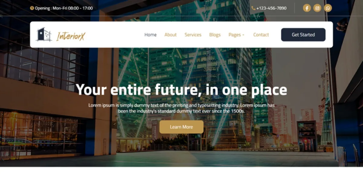 InteriorX – Interior Design Elementor Template Kit