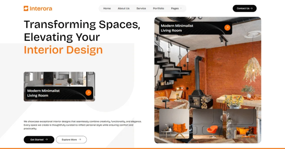 Interora – Interior Design Portfolio Elementor Template Kit for Studios and Freelancers
