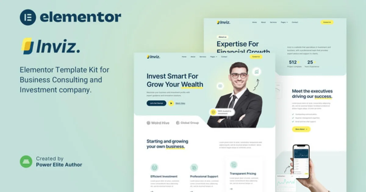 Inviz – Business Consulting & Investment Elementor Template Kit