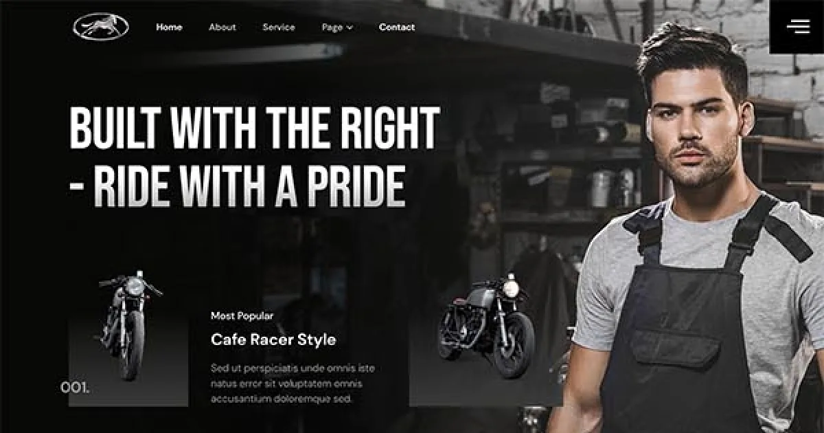 Iron Horse – Custom Motorcycle Builder Elementor Template Kit