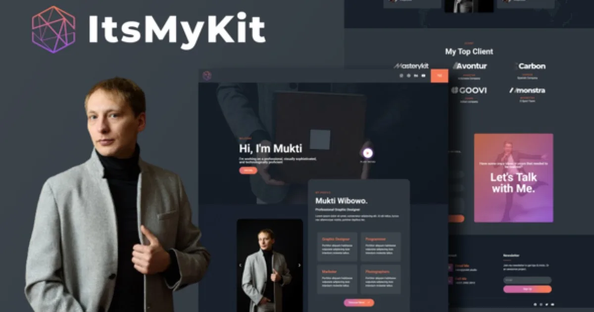 ItsMyKit – Dark Creative Portfolio Elementor Template Kit