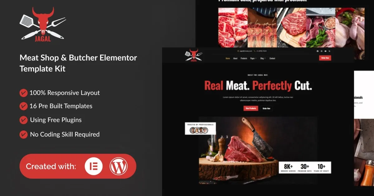 Jagal – Meat Shop & Butcher Elementor Template Kit