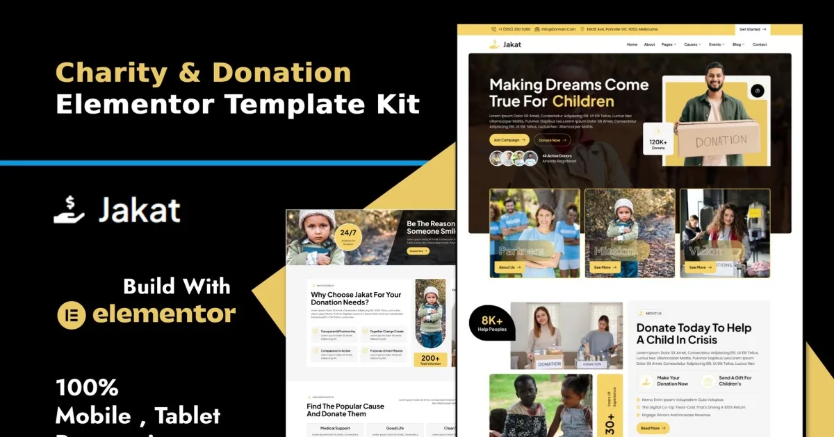 Jakat – Charity & Donation Elementor Template Kit