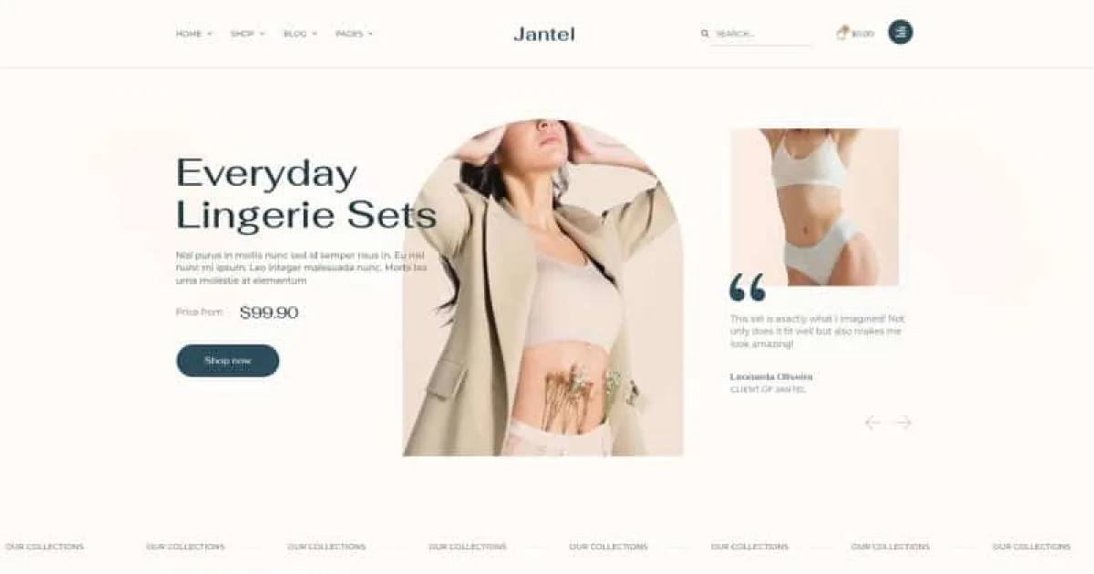 Jantel – Lingerie & Nightwear Store Elementor Pro Template Kit