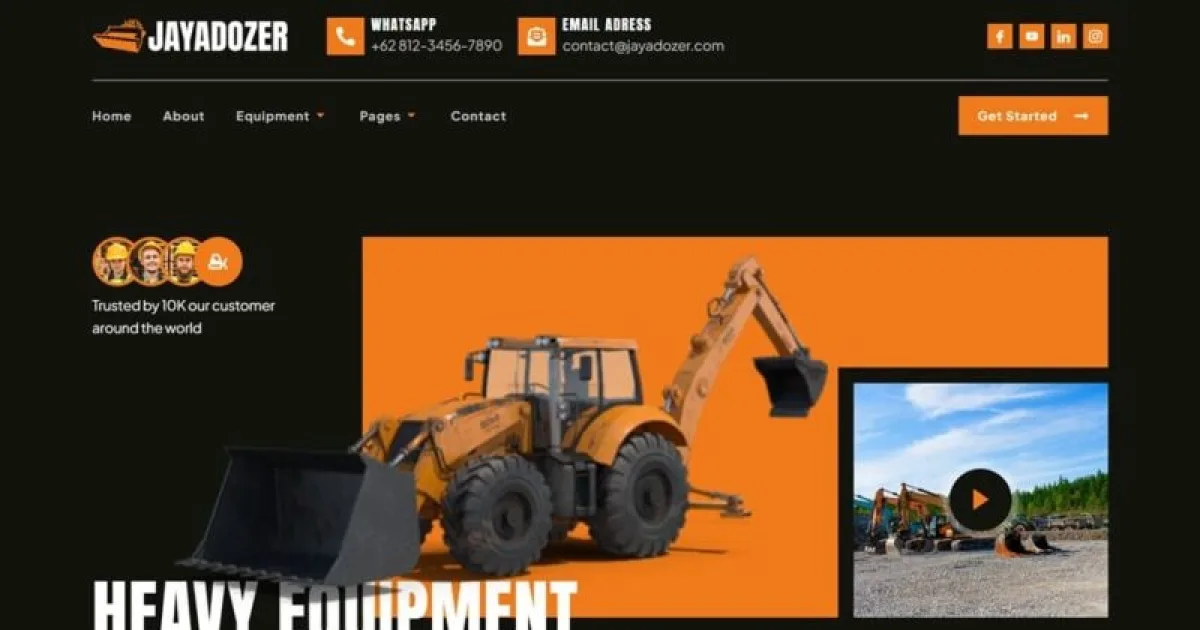 Jayadozer – Machinery Heavy Equipment Elementor Template Kit