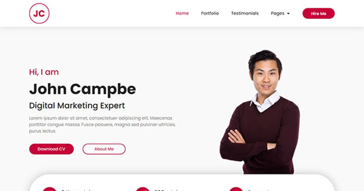 JC – CV Resume Elementor Template Kit